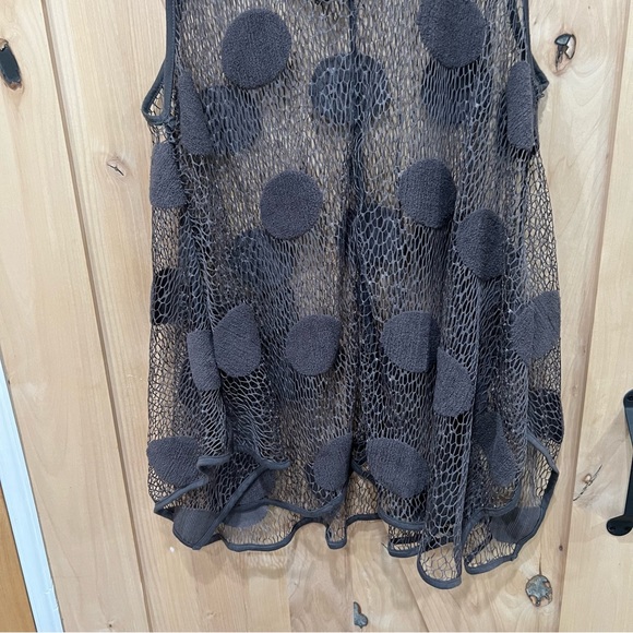 Heydari Sheer Netting Swing Polka dots Blouse Top Size 1 Rare - Picture 4 of 13